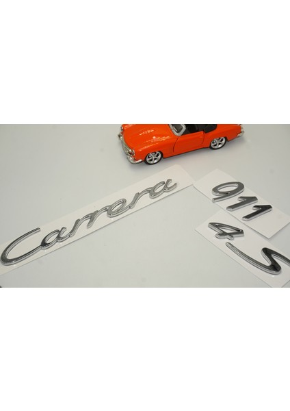 Porsche 911 Carrera 4s Bagaj 3m 3D Abs Yazı Logo Amblem Seti