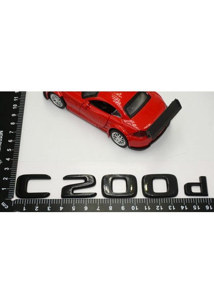 C 200D Bagaj Parlak Siyah Abs 3m 3D Yazı Logo
