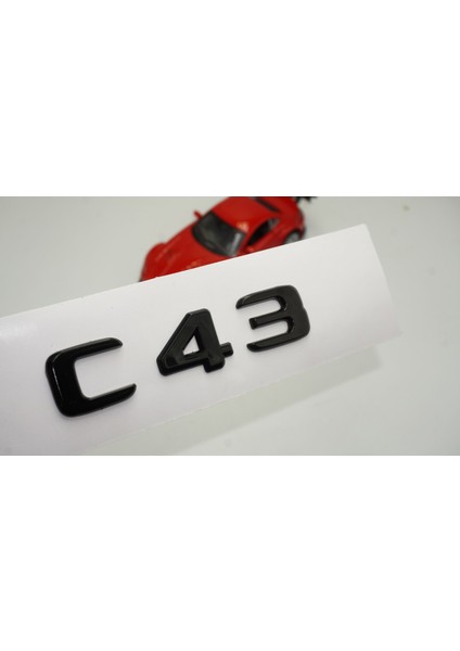 C 43 Bagaj Parlak Siyah Abs 3m 3D Yazı Logo