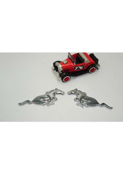 Koşan At Çamurluk Yanı 3m 3D Metal Logo Amblem Seti