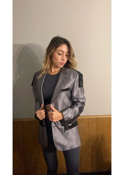 Gri Pullu Özel Tasarım Ceket modelleri