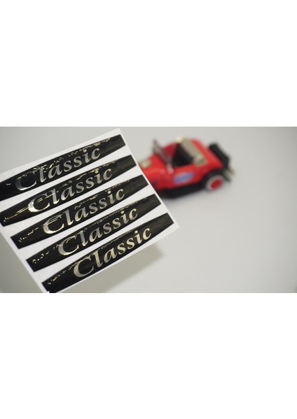 Classic Logo Metalize Kapı Kolu 5 Li Damla Desen Sticker Set