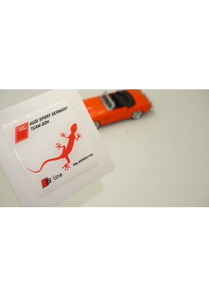 Audi S Line Quattro Gecko Logo Motor Kapağı Damla Silikon Plaka Logo Arma Amblem Yeni Stil