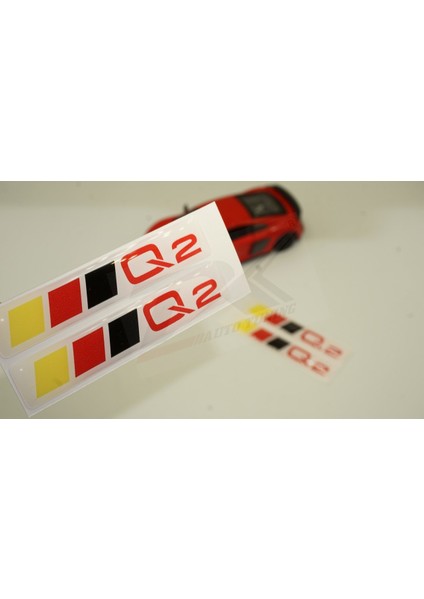 Audi Q2 Logo 3m 3D Damla Silikon Torpido Bagaj Çamurluk Logo Amblem Arma Seti