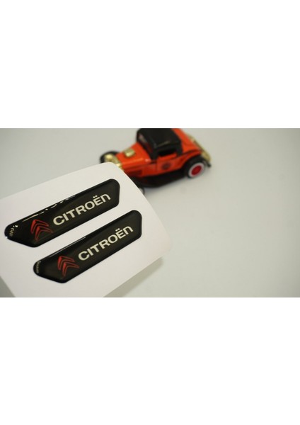 Citroen Logo C2 C3 Çamurluk Yanı ve Ayna Metalize Damla Desen 3m Logo Arma
