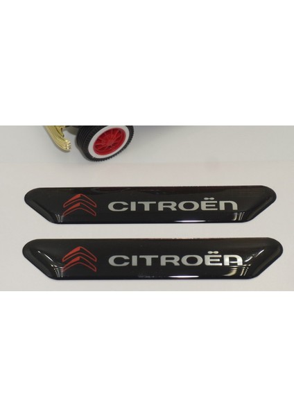 Citroen Logo C2 C3 Çamurluk Yanı ve Ayna Metalize Damla Desen 3m Logo Arma