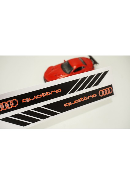 Audi Quattro Yan Aynalar Selefon Kaplama Sticker Seti