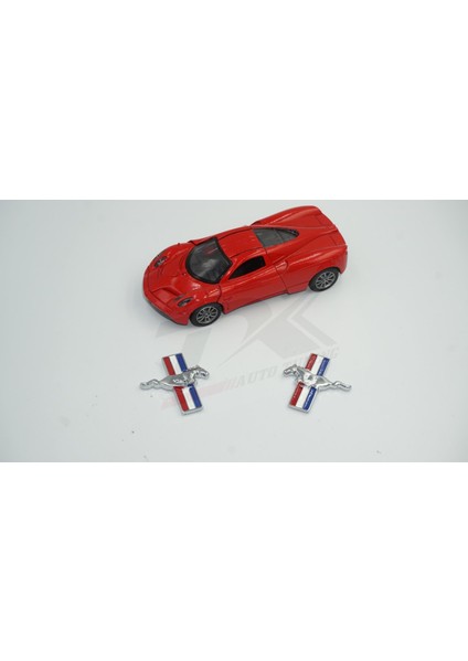 Mustang Koşan At Çamurluk Yanı 3m 3D Metal Logo Amblem Seti fiyatları