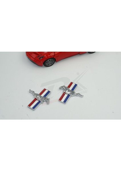 Mustang Koşan At Çamurluk Yanı 3m 3D Metal Logo Amblem Seti modelleri