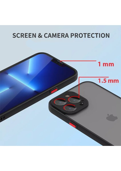 Apple iPhone 13 Pro Kılıf 3D Kamera Korumalı Parmak Izi ve Leke Yapmaz Matte Smoke Case