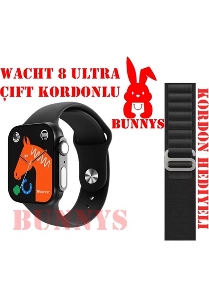 Akıllı Saat Wacht 8 Ultra Çift Kordonlu Konuşma ve Müzik Özellikli