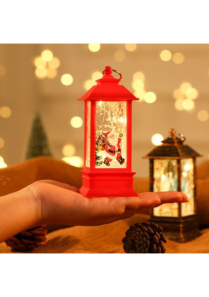 LED Işıklı Mum Noel Baba Kardan Adam Dekor Işık Yılbaşı Işıkları Dekor Masa Lambası Pilli LED Işık