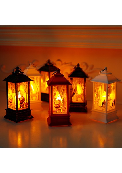 LED Işıklı Mum Noel Baba Kardan Adam Dekor Işık Yılbaşı Işıkları Dekor Masa Lambası Pilli LED Işık