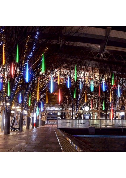 Renkli Meteor LED Işık Akan Işık Renkli Yağmur Damlası Işık Yılbaşı Işıkları Multi Colors Meteor LED Light 3.40 Metre 10 Çubuklu Akan Işık fiyatları