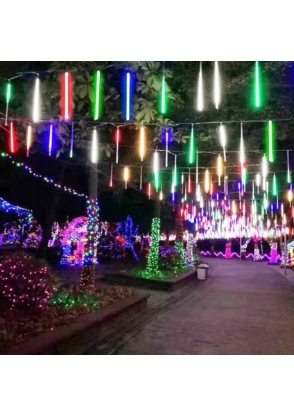 Renkli Meteor LED Işık Akan Işık Renkli Yağmur Damlası Işık Yılbaşı Işıkları Multi Colors Meteor LED Light 3.40 Metre 10 Çubuklu Akan Işık modelleri
