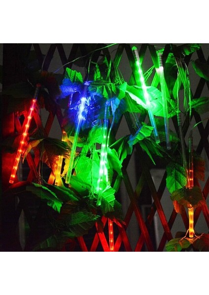 Renkli Meteor LED Işık Akan Işık Renkli Yağmur Damlası Işık Yılbaşı Işıkları Multi Colors Meteor LED Light 3.40 Metre 10 Çubuklu Akan Işık indirimleri
