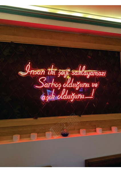 Yazılı Neon Işıklı Tablo