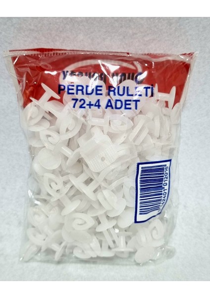 Perde Düğmesi Perde Ruleti 72+4 Korniş Düğmesi - 72 Adet Geçmeli Perde Düğmesi 4 Adet Kilit Seti