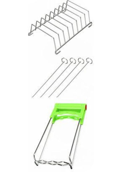 Paslanmaz 8 Adet 9 inç Yui / Xiaomi / Philips / Kumtel Uyumlu Air Fryer Aksesuarı - Siyah / Gümüş (Yurt Dışından) modelleri