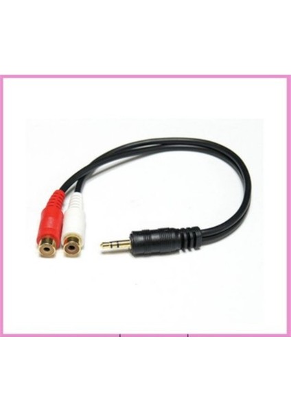 Stereo Erkek To 2 Rca Dişi Dönüştürücü