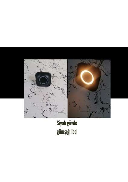 5 Watt Ledli Kartal Gözü Koridor Spot Siyah Kasa Günışığı LED