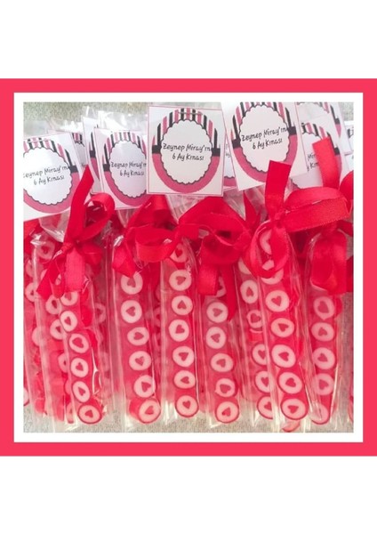 Kırmızı Kalp Parmak Şeker 25 Adet