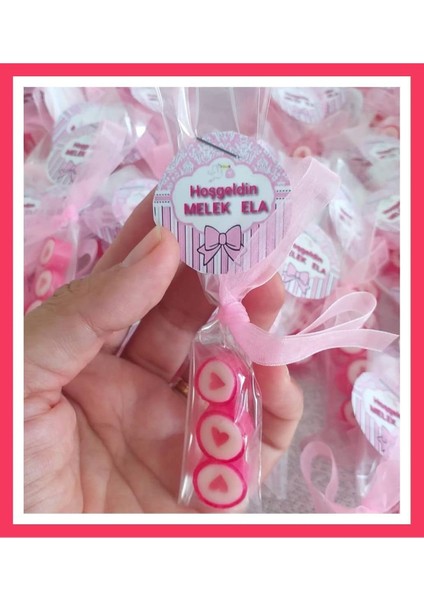 3'lü Pembe Kalp Şekeri 25 Adet