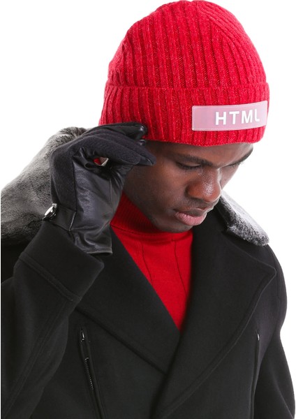 Kırmızı Pamuklu Düz Örgü Bere modelleri