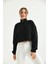 Siyah Fermuar Detay Nakışlı Sweatshirt 1