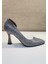 Zenne Stiletto Ayakkabı Platin Simli 1