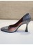 Zenne Stiletto Ayakkabı Platin Simli 2