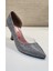 Zenne Stiletto Ayakkabı Platin Simli 3