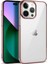 Apple iPhone 14 Pro Max Kılıf Darbe Emici Renkli Kenar Şeffaf Sert Silikon Pixel Kapak Rose Gold 1