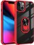 Apple iPhone 13 Mini Kılıf Silikon Kenarlı Stand Yüzüklü Manyetik Mola Kapak Kırmızı 1