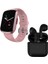 Pro 5 Siyah Bluetooth Kulaklık HW13 Akıllı Saat Pembe Akıllı Saat 1