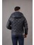 Regular Fit Kapşonlu Astarlı Kapitone Erkek Mont 5