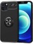 Apple iPhone 13 Mini Kılıf Ravel Yüzüklü Mıknatıslı Stand Focus Silikon Siyah 1