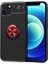 Apple iPhone 13 Mini Kılıf Ravel Yüzüklü Mıknatıslı Stand Focus Silikon Siyah-Kırmızı 1