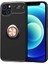 Apple iPhone 13 Mini Kılıf Ravel Yüzüklü Mıknatıslı Stand Focus Silikon Siyah-Rose Gold 1