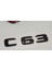 C 63 Bagaj Parlak Siyah Abs 3m 3D Yazı Logo 3
