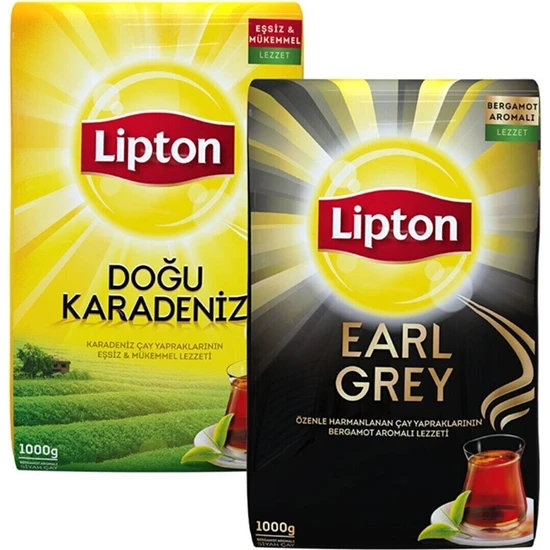 Lipton Doğu Karadeniz Dökme Çay 1 kg + Earl Grey Dökme Çay 1 kg