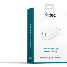 Ttec Smartcharger Duo Pd 32W Seyahat Hızlı Şarj Aleti Usb-C + Usb-A Ultra Fast Chargıng