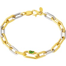 Bilezikci 14 Ayar Altın Gözlü Zincir Bileklik