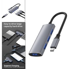 4 Arada 1 USB C Hub Kart Okuyucu Tablet Klavye Genişletici 3 USB 2.0(Yurt Dışından)