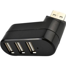 Dizüstü Bilgisayar Için 180 Derece USB 2.0 Hub 3 Bağlantı Noktası Ayırıcı Göbek Adaptörünü Döndür