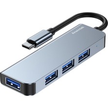 Alüminyum Slim - USB 3.0 USB 2.0 4 Port Hub Adaptör