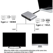 USB タイプ C () - 4K VGA Av Adaptör Video Dönüştürücü