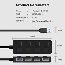 Sürücü Için Genişletilmiş Kablolu 4 Bağlantı Noktası USB 3.0 Hub