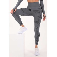 Maraton Active Seamless Desenli Yüksek Bel Toparlayıcı Spor Tayt
