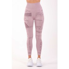 Maraton Active Seamless Desenli Yüksek Bel Toparlayıcı Spor Tayt